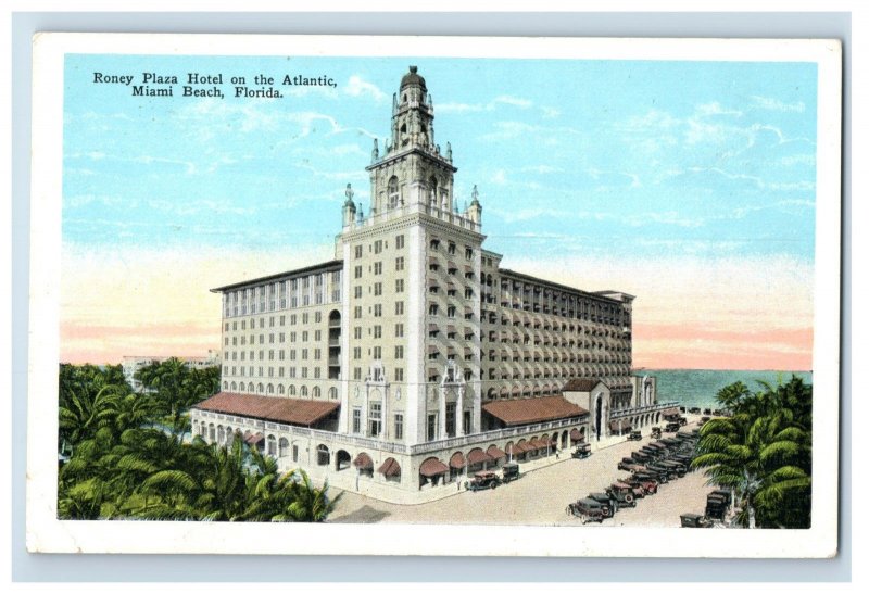 C1915-20 Roney Plaza Hotel Miami Beach Floridia Postcard F35E