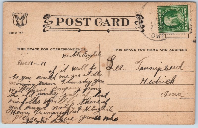 c1910s Odd Double Exposure Romance Postcard Man Woman Suit Hat Garden Dream A39