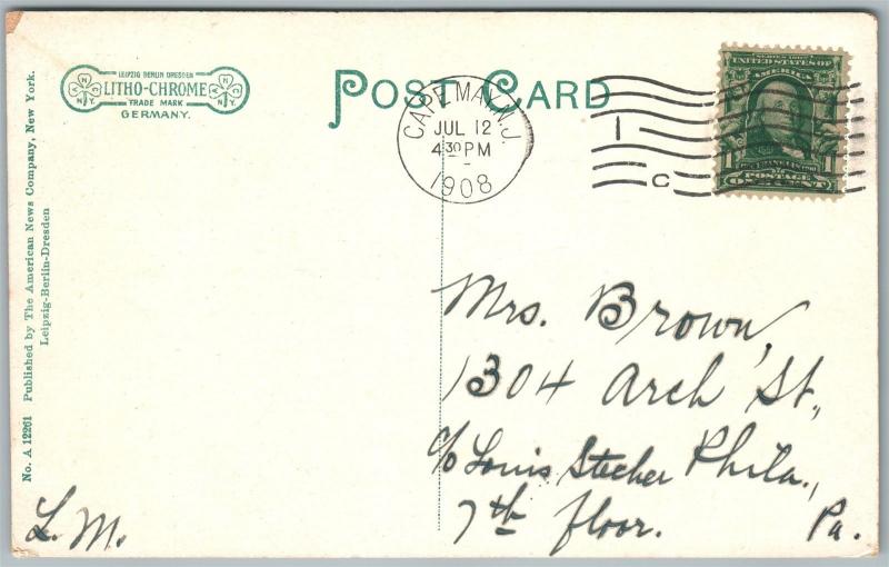 CAPE MAY NJ PAVILLION No.1 & PIER 1908 ANTIQUE POSTCARD