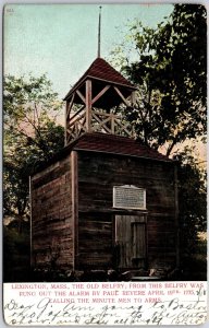 1910's Old Belfry Lexington Massachusetts Soldiers' Alarm Posted Postcard