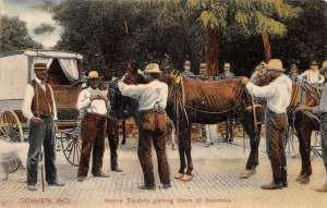 Goshen Indiana Horse Traders Vintage Postcard AA59741