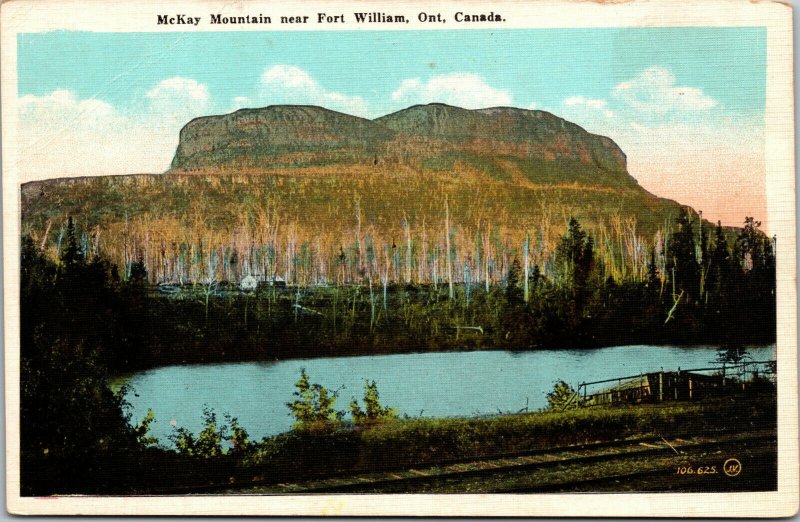 Vtg 1920s McKay Mountain near Fort Williams Ontario Canada Postcard