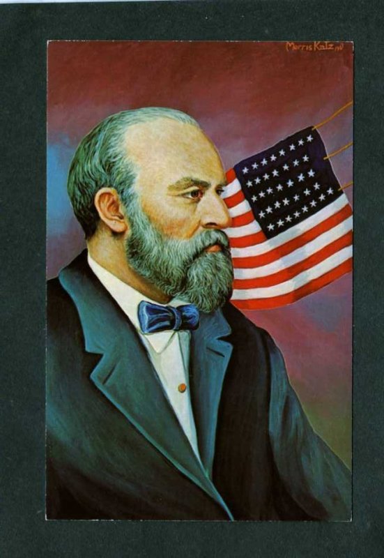 Art Painting President James Garfield Artist Signed Morris Katz Political PC