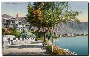 Old Postcard Montreux Switzerland dock