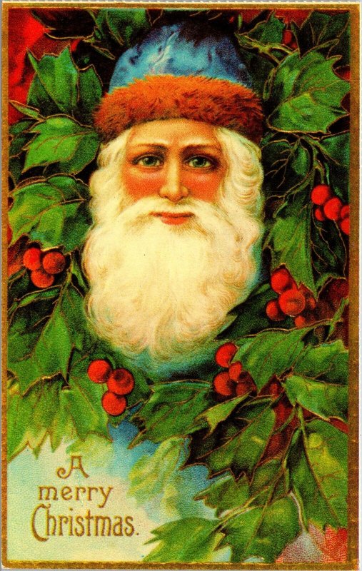 VINTAGE POSTCARD REPLICA REPRODUCTION SANTA CLAUS REPRO MERRIMACK SERIES NO. 4