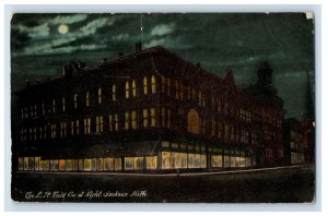 C1907 The L.H. Field Go At Night Jackson. Postcard P133E