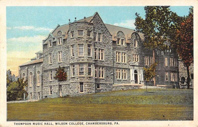 Chambersburg Pennsylvania Thompson Music Hall Antique Postcard K22410