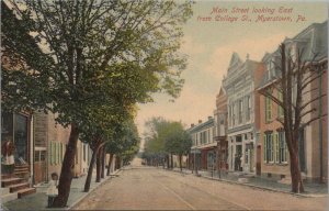 Postcard Main Street Looking East from College St Myerstown PA