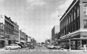 North Platte NE Main Street Storefronts Old Cars Postcard