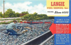 Advertising Linen Postcard, Langie Fuel Service, Hi-Heat Coal, Rochester NY