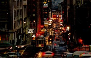 California San Francisco Cable Cars On Powell Street At Twilight