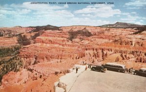 Vintage Postcard Enroute To Bryce Canyon National Park Bus Stop Red Rocks Utah