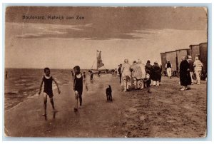 1929 Katwijk aan Zee South Holland Netherlands Boulevard Vintage Postcard