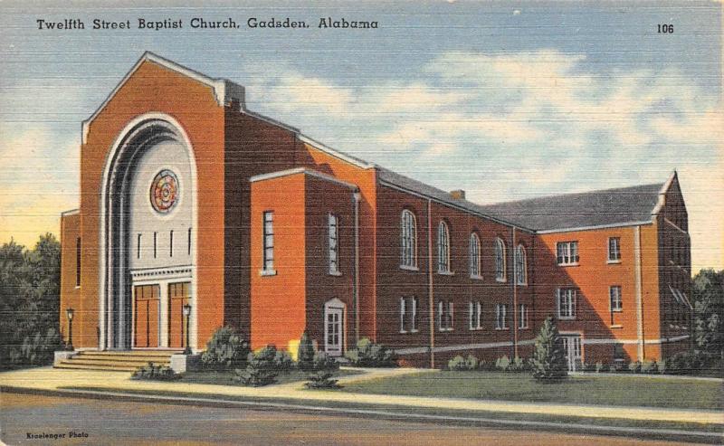 GADSDEN, AL Alabama   TWELFTH STREET BAPTIST CHURCH    c1940's Postcard