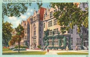 Vintage Postcard Cobb Hall University Of Chicago Campus Building Illinois Chas