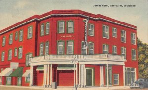 J76/ Opelousas Louisiana Postcard c1940s James Hotel Building  356