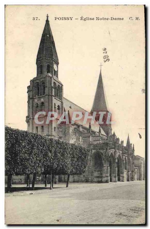 Old Postcard Poissy Eglse Notre Dame