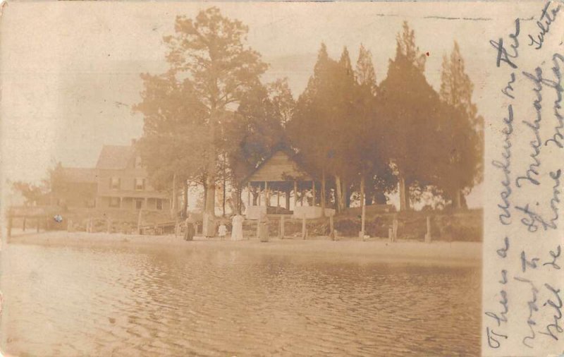 St Michaels Maryland House on Beach Real Photo Vintage Postcard AA54228