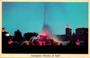 Illinois Chicago The Buckingham Fountain At Night 1964