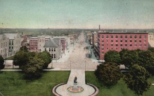 Vintage Postcard 1910's Michigan Ave. Looking East Lansing Michigan MI