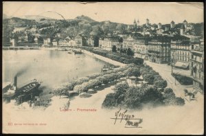 Luzern Promenade. 1903 undivided back Swiss postcard. Photoglob Co.