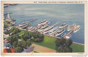 ELIZABETH CITY, North Carolina, 1930-1940's; Yacht Basin And Portion Of Shipyard