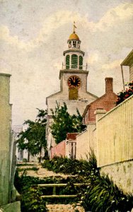 MA - Nantucket. Stone Alley and Unitarian Church