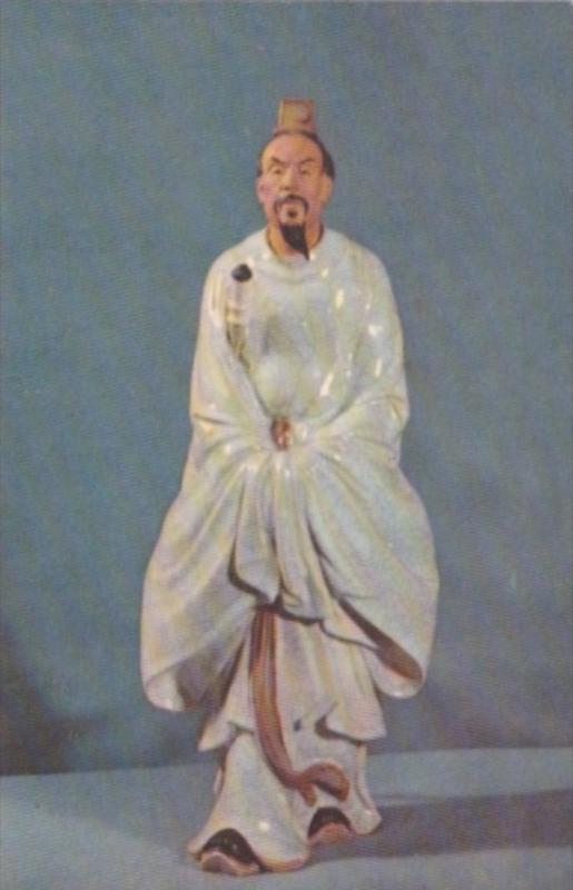 Stoneware Figurine Of The Poet Chu Yuan From Shiwan Kwangtung Province China