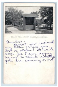 1908 College Well, Amherst College, Amherst Massachusetts MA PMC Postcard 