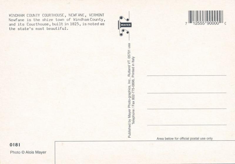 Windham County Courthouse - Newfane VT, Vermont