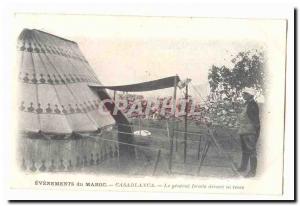 Morocco Casablanca Old Postcard Events of Morocco General Drude before his tent