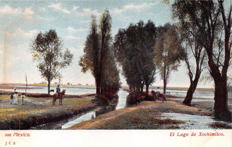 MEXICO EL LAGO de XOCHIMILCO~J.C.S. #568 PUBLISHED POSTCARD 1900s