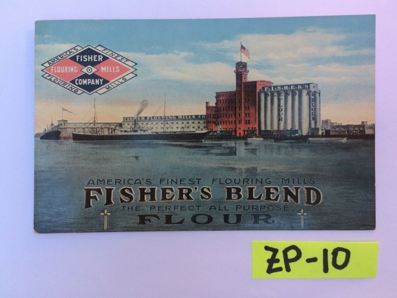 America's Finest Flouring Mills Fisher's Blend Perfect Vintage Postcard ZP-10