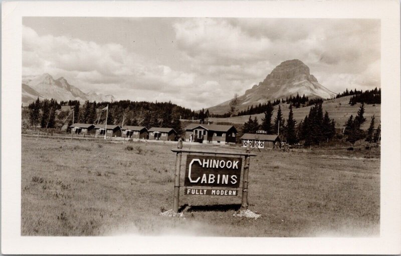 Chinook Cabins Motel Coleman Alberta Crowsnest Pass AB Scarce RPPC Postcard H45