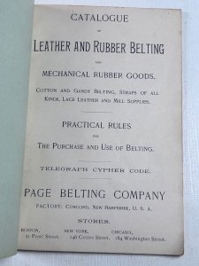 Antique Catalogue Leather and Rubber Belting Concord NH