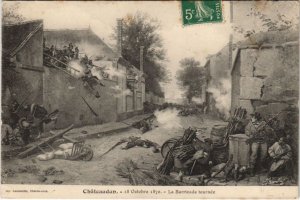 CPA CHATEAUDUN Barricade tournee GUERRE MILITAIRE 1870 (50390) 