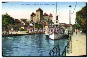 Old Postcard Annecy The Port And The Boat Chateau