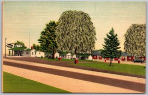 Wrightsville Pennsylvania 1954 Postcard Fogelsanger's Cabins Amoco Gas Station