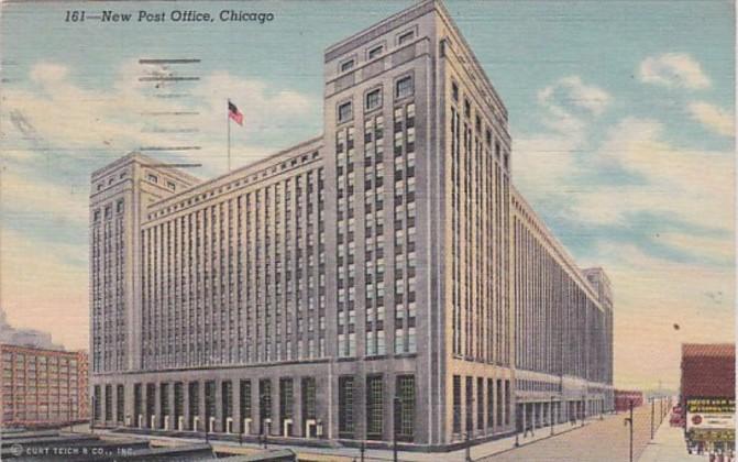 Illinois Chicago New Post Office 1947 Curteich