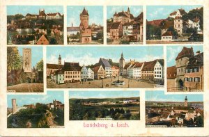 Germany Landsberg am Lech multi views vintage postcard