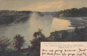 New York Niagara Falls American Falls From Hill On Goat Island 1907