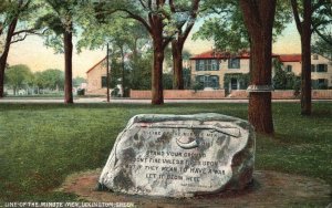 Vintage Postcard 1909 Line of Minute Men Battle Stone Lexington Massachusetts MA