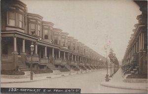 RPPC Postcard 132 Norfolk St SW from 54th St Philadelphia PA