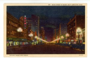 UT - Salt Lake City. Main Street at Night circa 1933