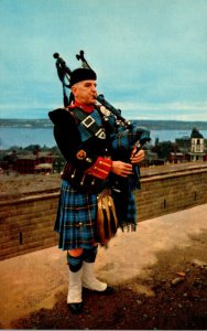 Canada Highland Piper Pipe Major George Dey Dressed In Nova Scotia Tartan