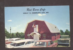 KIMBERLING CITY MISSOURI RED BARN CAFE RESTAURANT OLD CARS ADVERTISING POSTCARD