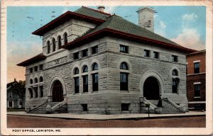 USA Post Office Lewiston Maine Vintage Postcard C034