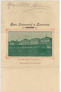 1903 Hotel Schweizerhof & Luzernerhof Letterhead Bill Lucerne #DL
