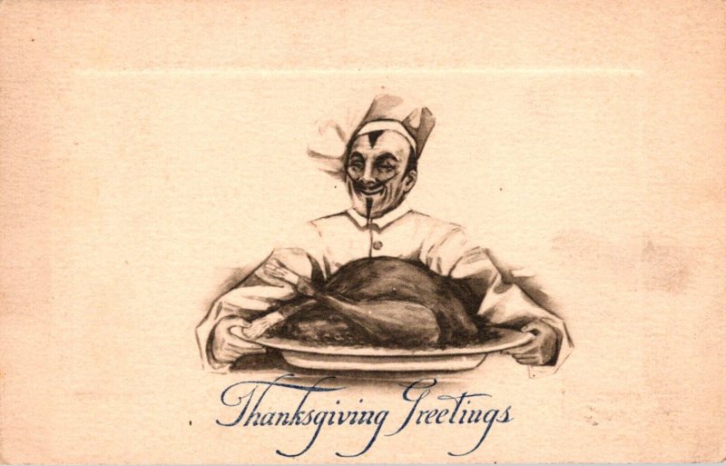 Thanksgiving Greetings With Turkey On A Platter 1909