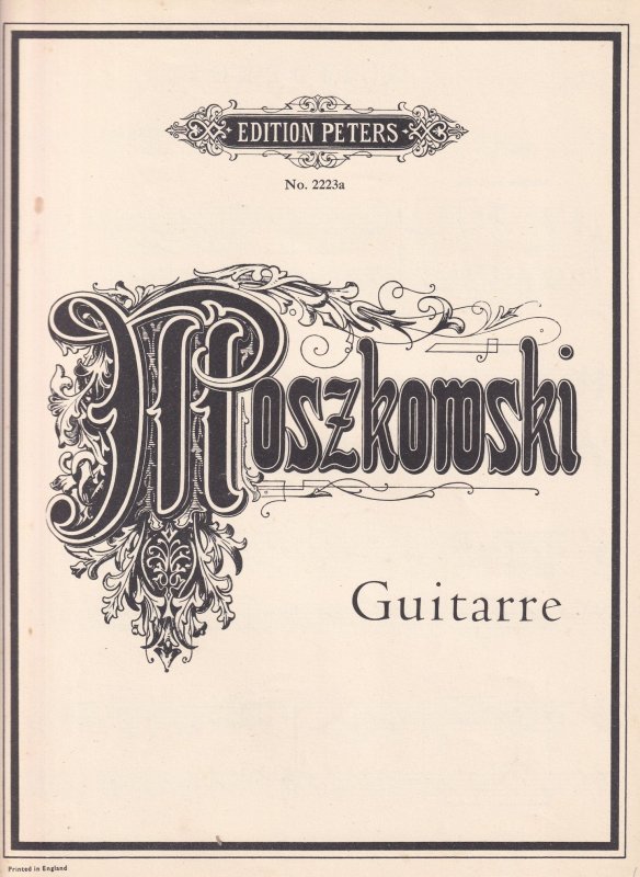 Moszkowski Guitarre 1950s Classical Piano Sheet Music